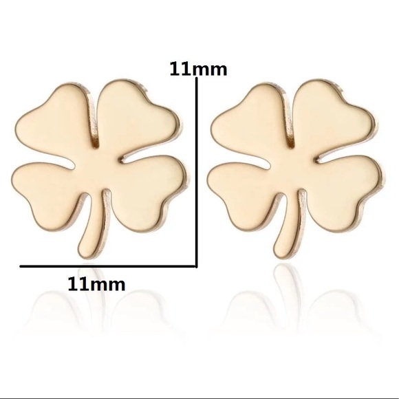 🍀 stainless steel stud earrings - Picture 3 of 7